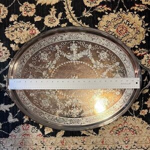 Vintage Silver Ornate Serving Tray